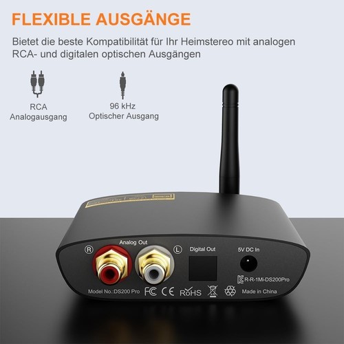 Receptor HiFi Bluetooth 5.3 para estéreo, adaptador de audio Bluetooth con Au... - Imagen 6 de 9
