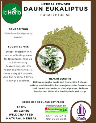 [idHerb] 50-500 gram Powder Gum Tree Eucalyptus SP. Organic Natural WildCrafted