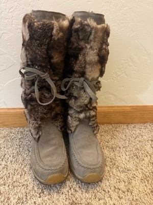 Tecnica Tatiana Womens Luxury Apres Ski Fur Boots US 8 EU 39.5 Brown Italy EUC
