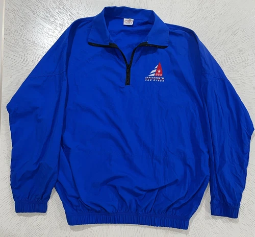 Crazy Shirts Hawaii Windbreaker  Men’s Medium Blue Pullover 1/4 Zip Vintage 92 - product listing photo