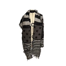 Love Of Fashion Black White American Flag Scarf Rustic Rebel Wrap New Tags