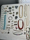 VINTAGE 60's 70's COSTUME JEWELRY LOT 44pcs RHINESTONE CORO WEISS JULIANA