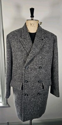 YMC You Must Create Mantel Herren XL Wollmischung Zweireiher Grau Heavy Jacke