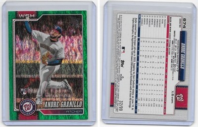 2026 Topps Series 2 Andre Granillo Green Foil RC #674 32/99 Nationals