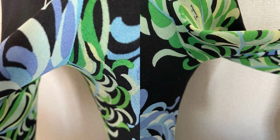 Emilio Pucci 1973 Vintage Cuello Alto Vestido Manga Larga Negro Italia - Imagen 3 de 4