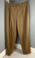 Lauren Ralph Lauren 100 Worsted Wool Dress Pants Women's 14 Lined Pleated Tan