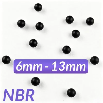 Nitril Gummikugeln Schwarz Rund Massiv Ø 6/6,35/6,7/7/8 /9,5 /10 /10,7 /12,7 mm - Bild 1 von 4