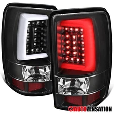 Fit 2000-2006 GMC Yukon Suburban Tahoe Black LED Tube Tail Lights Brake Lamps