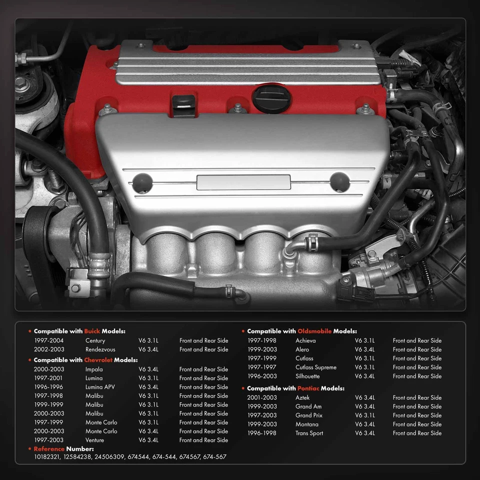 Colector de escape delantero y trasero 2 piezas para Chevy Malibu Impala Buick Century Pontiac Foto 2 de 4