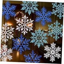 12 Pcs 12'' Large Snowflake Decorations   Giant 12 PCS White, Blue, Dark Blue