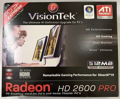 New Open Box VisionTek ATI Radeon HD 2600 PRO, 512MB Graphics Card 800Mhz