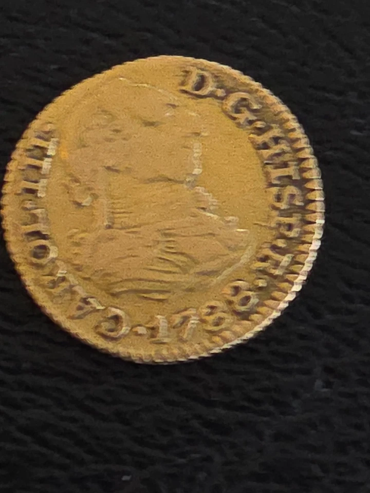 1788-S,C 1/2E Spain Gold Half Escudo ANACS F 12 Details - Image 3 of 4