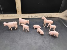 Vintage Assortment Of Plastic Farm Animals Set Of 8