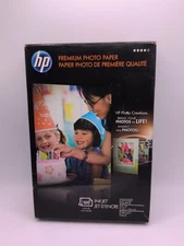 HP Q1990A Premium Photo Papers Glossy w/ Tab Inkjet Printers 4x6 100 Sheets