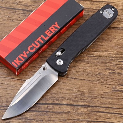 Ikiv Axis Lock Black G10 Handle D2 Stainless Steel Blade Pocket Folding Knife