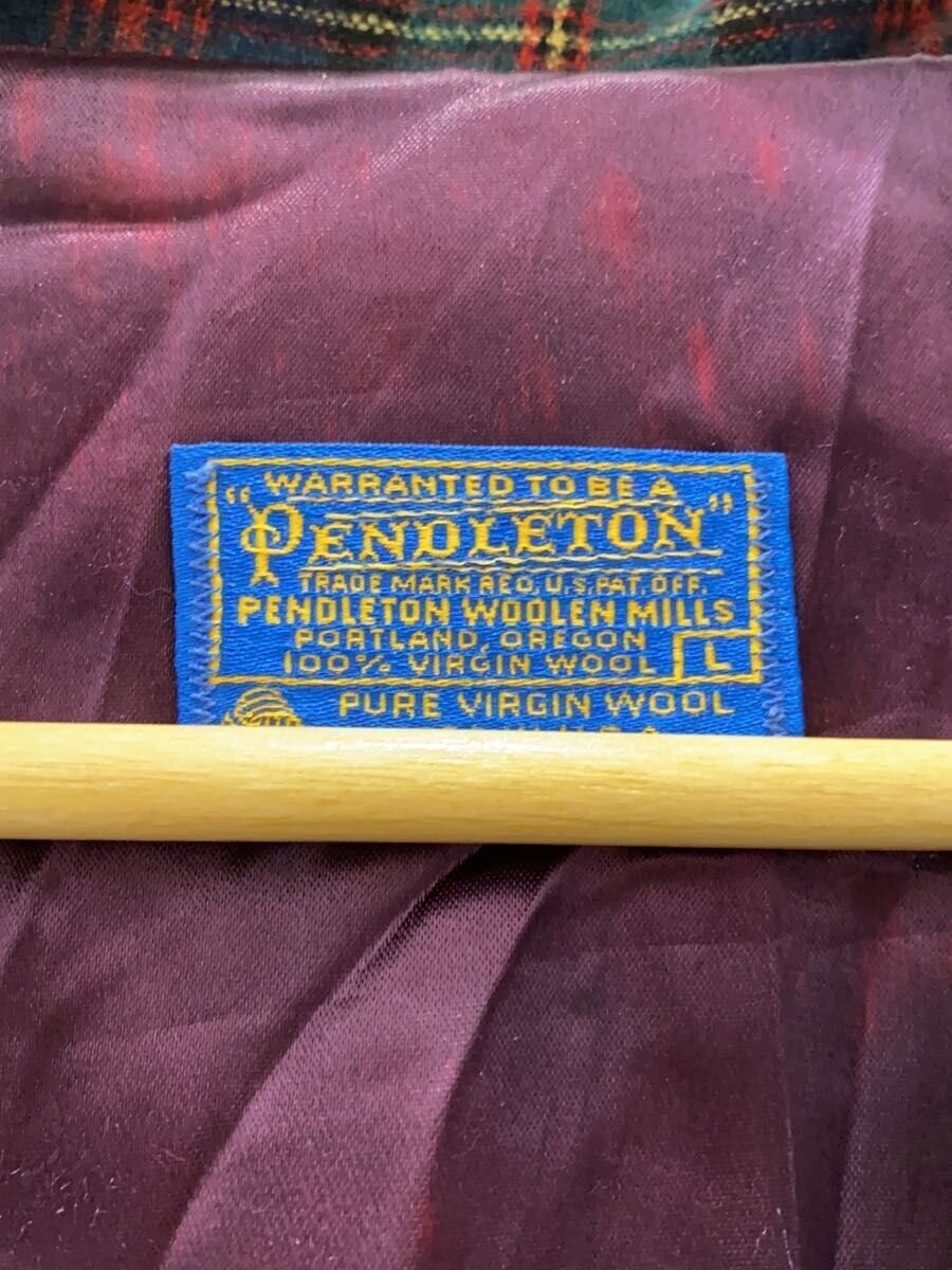 Pendleton 70s Wool Check Tailored Jacket Green L … - image 3