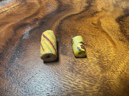 2 Pics Vintage Millefiori Beads from Africa Authentic Venetian Trade Beads for