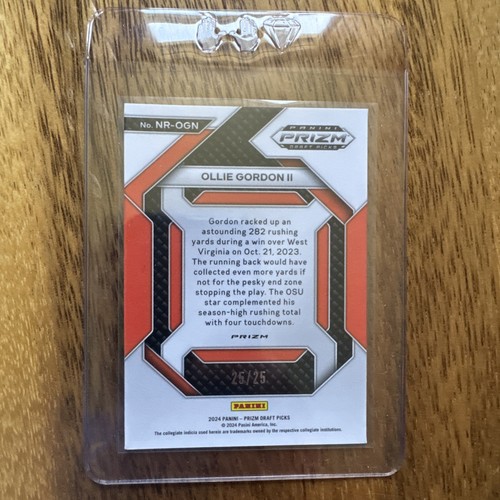 2024 Prizm Draft Picks Ollie Gordon II New Recruits Green Pulsar /25 Book End ! - Picture 2 of 3