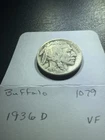 1936-D 5C Buffalo Nickel #1079