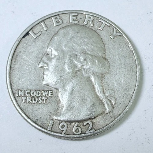 1962 D  SILVER WASHINGTON QUARTER  90% SILVER CIRCULATED COIN FREE SHIP #7581