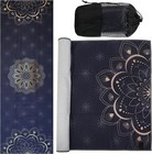 Yoga Towels, Non Slip Hot Mat Towel with Grip Large, Grey Flower