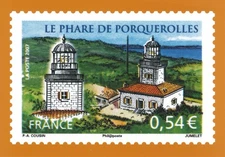 Carte Timbre "Le phare de Porquerolles"