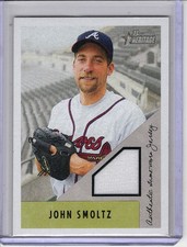 2002 BOWMAN HERITAGE JOHN SMOLTZ GAME-USED JERSEY RELIC #BHJS