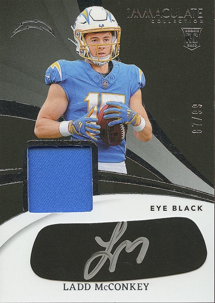 Ladd Mcconkey 2024 Immaculate Eye Black Auto Autograph Jersey RC