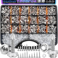 mxuteuk 1170PCS 8 10 Self Tapping Screws,410 Stainless Steel SV 8 10 Kit