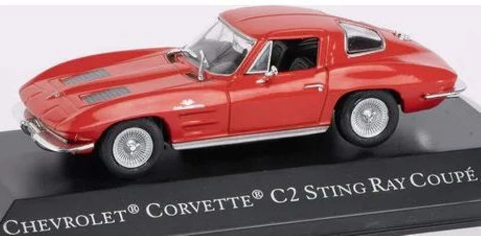 Chevrolet Corvette Sting Ray cupé C2 - coche modelo rojo 1/43 - Altaya / Atlas Foto 3 de 4