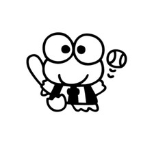 Keroppi Cosplay Frog Baseball Vinyl decal Choose Size and Color