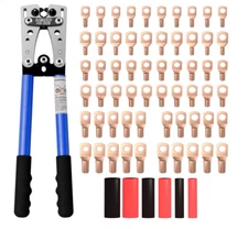 Battery Cable Lug Crimping Tool Kit for AWG 8-1/0 Electrical Wire Lug Crimper