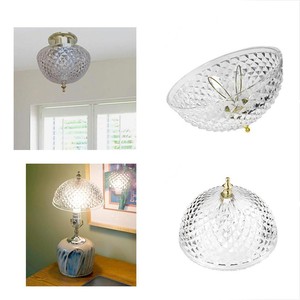 Ceiling Clip On Light Bulb Shade Lamp Dome Diamond Cut Acrylic Set