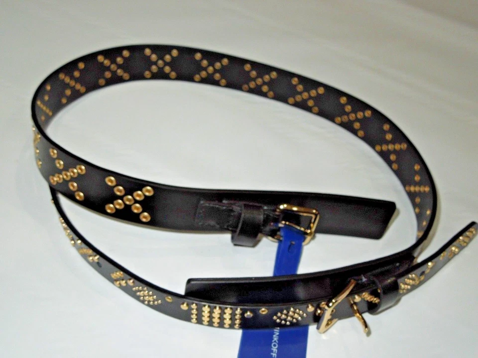 Cinturón Rebecca Minkoff Mujer Ojal y Tachuelas - Mediano/M - Cuero Negro Foto 2 de 4