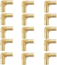 15 Pack 1/2 inch 90 Degree Elbow PEX Fittings Lead Free 1/2"x1/2"