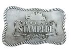 Bulldozer Stampede Mens Belt Buckle Caterpillar Cat Equipment Brushed Pewter