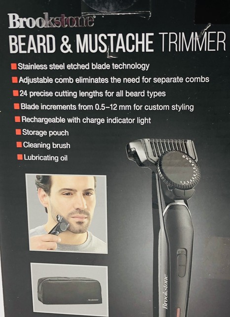 Brookstone Bsbt1 Beard And Mustache Trimmer Black For Sale Online Ebay