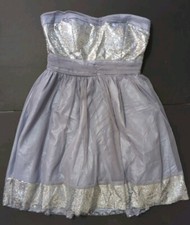 DELIA  S Silver Sequin Dress Prom Homecoming Formal Teen Size 9/10 NWT