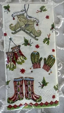 Caspari Vintage Winter Garden Hankies/Tissues Designer Holiday Made in Germany