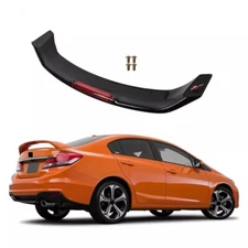 Glossy Black Trunk Spoiler Wing w/ LED Brake Light For Honda Civic 4DR 2013-2015