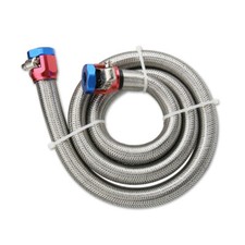 Universal Braided Steel Fuel Line Kit 38 Inch X3 Ft Anodized Clamp Covers 1526