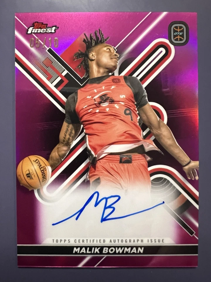 2022-23 Topps Finest OTE Malik Bowman Fuchsia Auto Refractor SSP /10 - Image 3 of 4