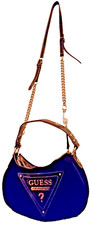 GUESS LOS ANGELES BORSA NYLON VERNICE A MANO+TRACOLLA NERO LOGO TASCHE CERNIERA