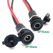 DC Power Plug Jack Connector Waterproof With Wire Cable 5.5x2.1mm 5.5x2.5mm