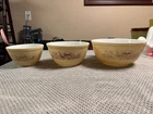 Vintage Pyrex Forest Fancies Mushroom Mixing Bowl Set of 3