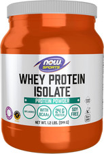 NOW Sports Whey Protein Isolate Powder with BCAAs - Unflavored - 1.2 lb