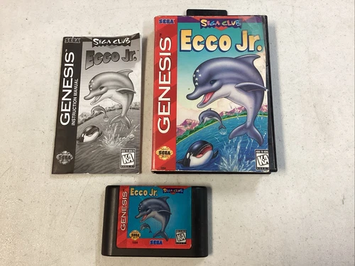 Ecco Jr. (Sega Genesis, 1995) CIB With Manual Hard Case Tested