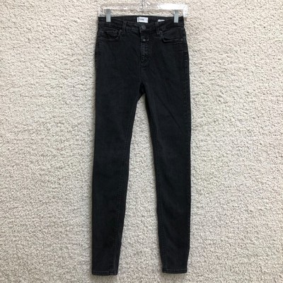 Closed Jeans 27 Women Black Lizzy Skinny Ankle Mid Rise Stretch Candiani Denim