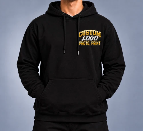 Custom Pullover Hoodie – Front Chest, Center & Back Logo, Photo, or Text image 3