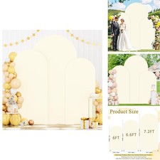 FOTSHARER Ivory Arch Cover Set of 3 Spandex Covers 6FT 6.6FT 7.2FT Wedding